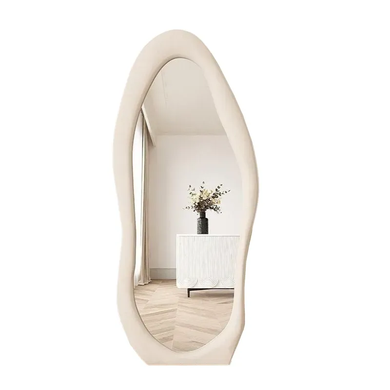 Amazingooh 1.7M Standing Maiden Mirror Full Length Aesthetic Size Floor Bedroom Creative Modern Deco Pearl White Mirrors