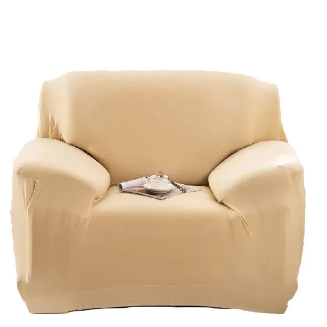 1 Seater High Stretch Sofa Cover Couch Lounge Protector Solid Colours Slipcovers