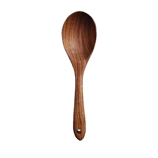 2Pcs Spoon Fork Set Food Fruit Salad Natural Tablespoon Long Handled Cooking Kitchen Utensils Cooking Utensils