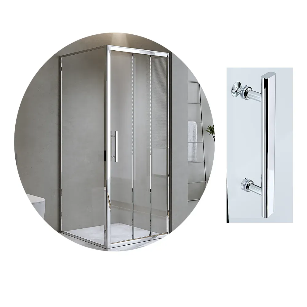 Della Francesca 40Mm Adjustable Contemporary Corner Sliding Chrome Shower Screen 86X80cm Shower Doors