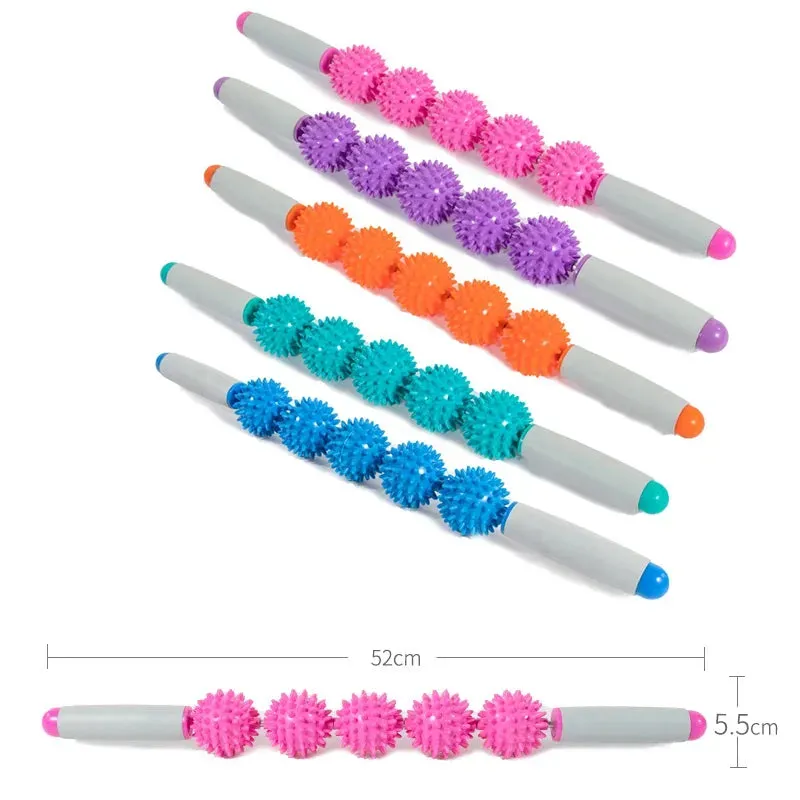 5/3Balls Yoga Massage Roller Stick Trigger Point Anti Cellulite Body Massager Slimming Massage Muscle Relax Roller