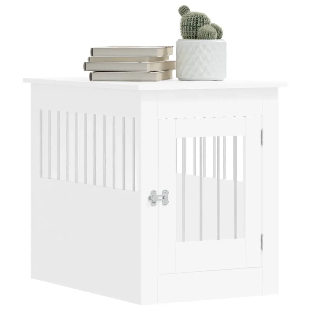 Dog Cages Dog Crate Furniture White 55X80x68 Cm Engineered Wood