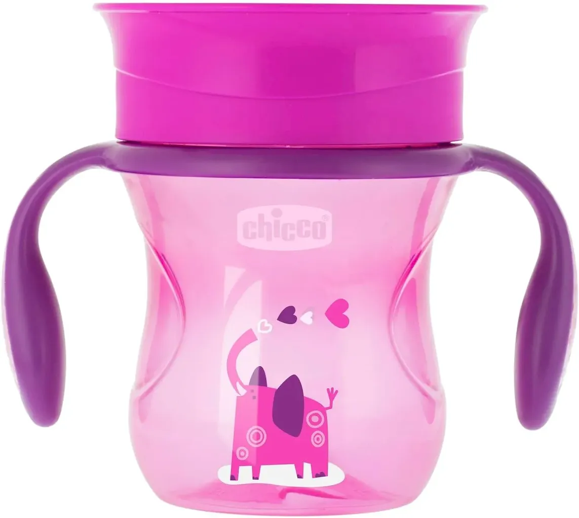 Chicco 360 Perfect Cup 12M+ Girl Spill-Free Baby Cup - Pink