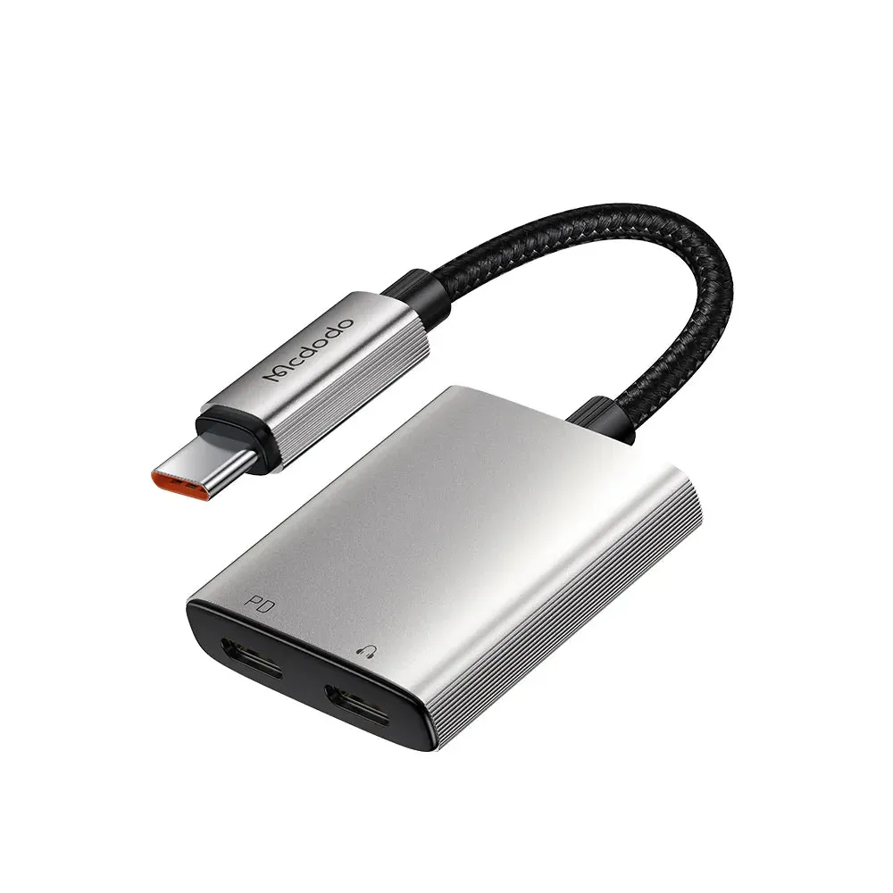 Mcdodo 2 in 1 USB C to Dual USB C Audio Adapter Charge & Listen - Black