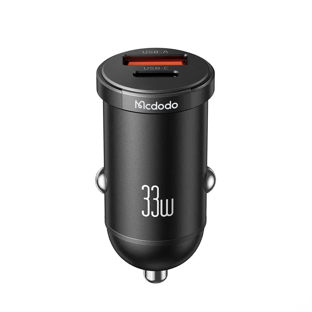 Mcdodo 33W 2 Port Car Charger  Fast USB A & USB C Charging - Black