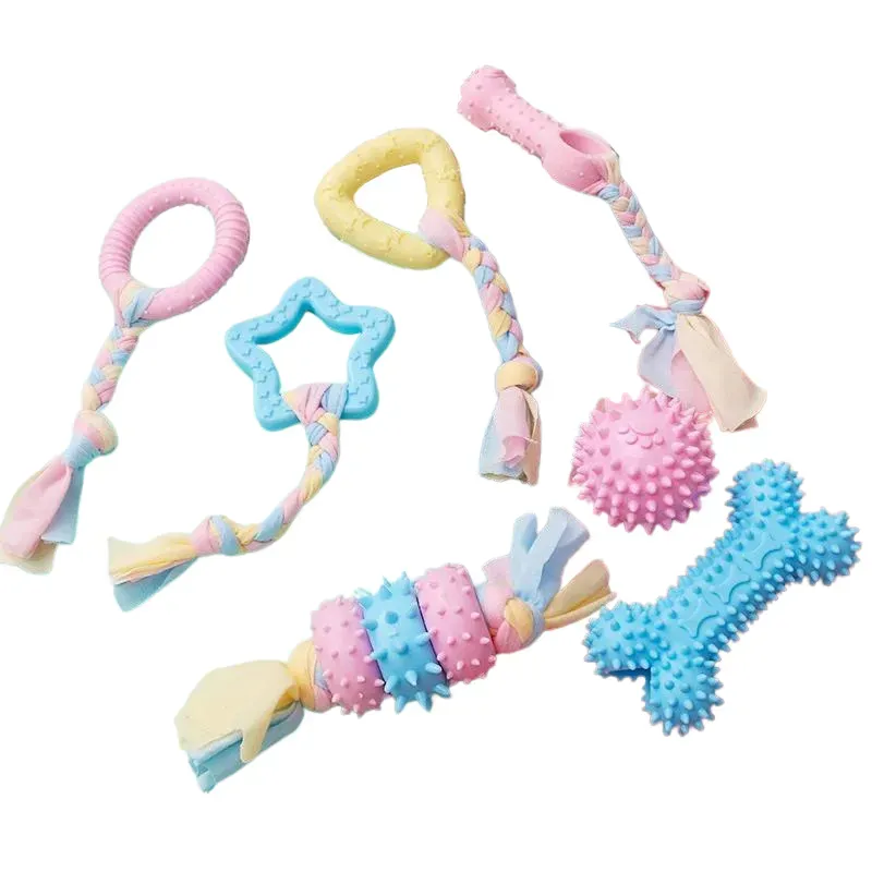Pet For Small Dogs Chews Tpr Knot Bite Resistant Molar Teeth Cleaning Dog Toys