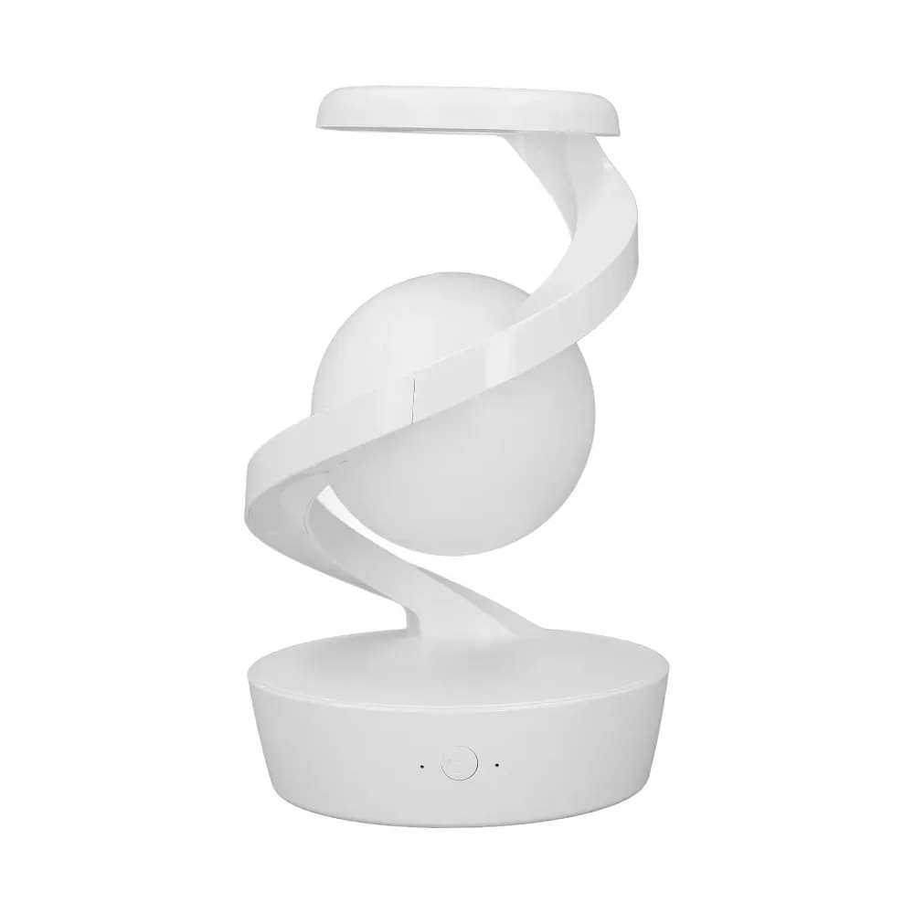 Elosung White 360 Rotating Floating Night Light Wireless Charging Table Lamp | 7 Color Rgb Usb Rechargeable For Bedroom Bedside Desk Camping And Party