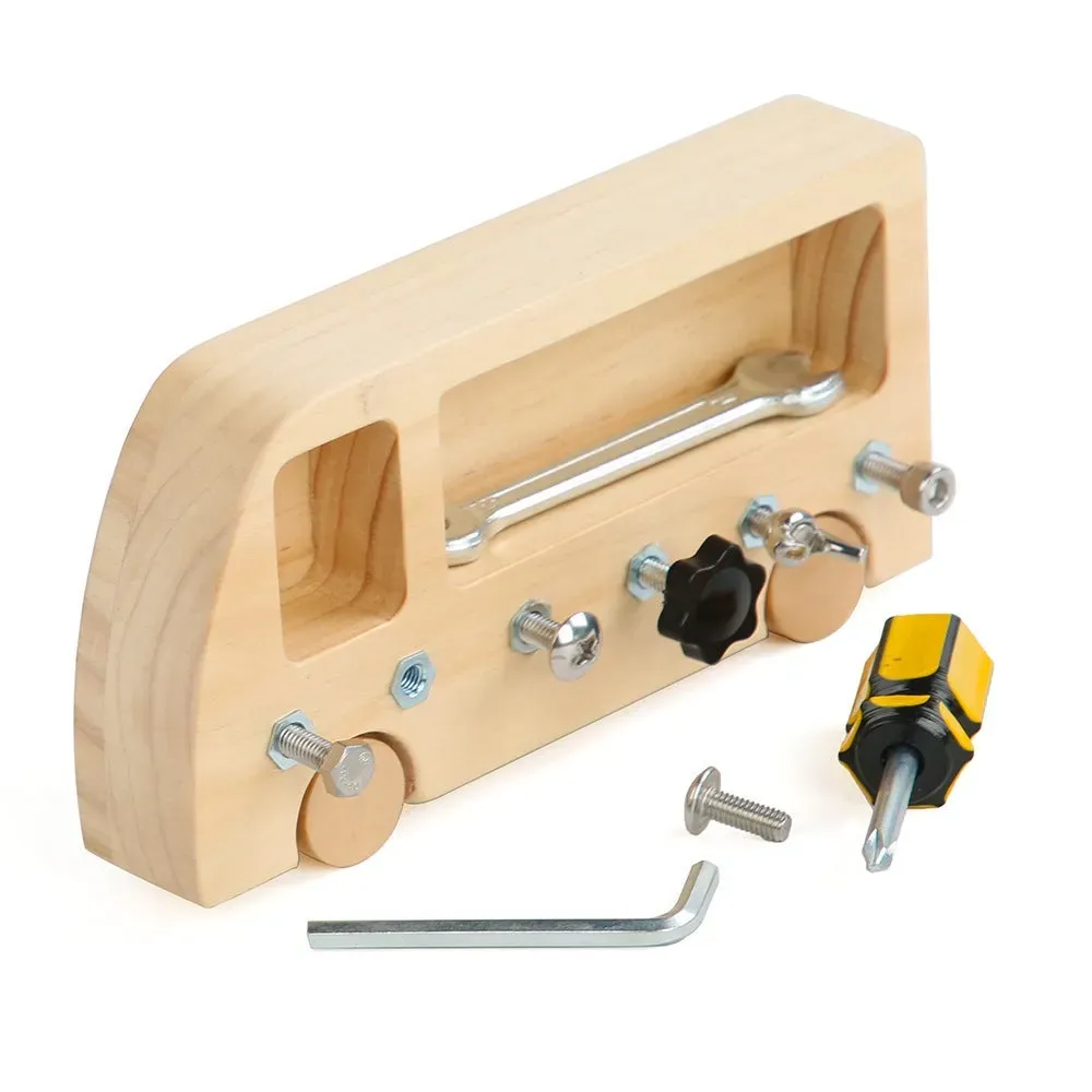 Activity Toys Busy Nuts Screw Driver Wooden Board Sensory Kids Learning Toy Improve Fine