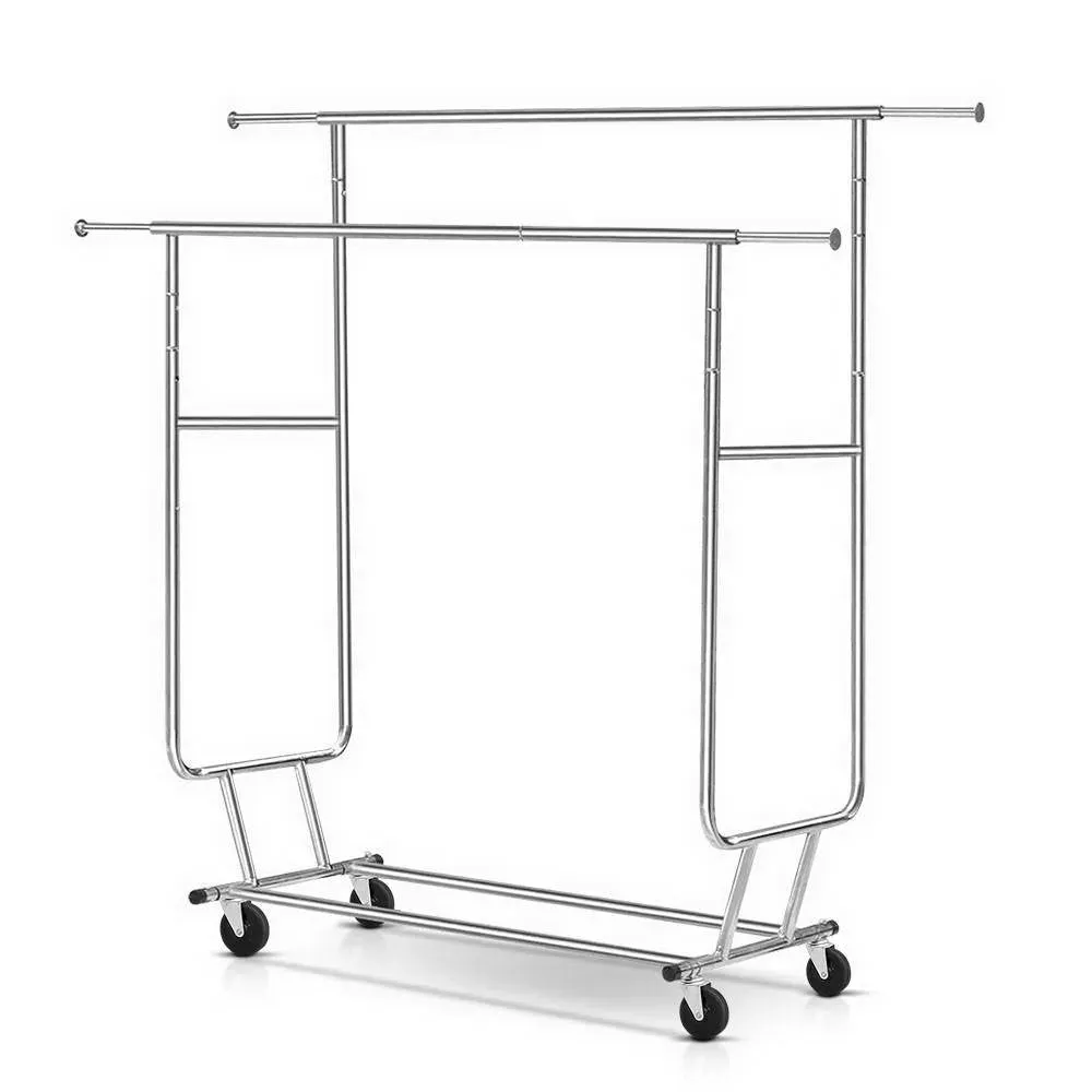 Artiss 6Ft Double Rail Clothes Rack Coat Stand Adjustable Garment Rolling Hanger Garment Racks