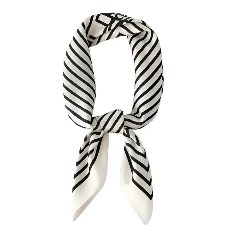Scarves & Wraps Retro Sunscreen Small Silk Scarf 70X70cm Beige Chiffon Hijab