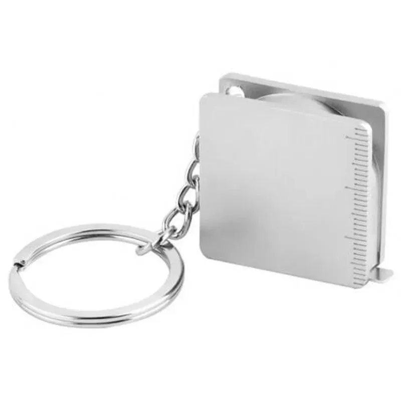 Portable Full Metal Ruler Tape Measure Multifunctional Keychain Silver Measuring Tapes & Rulers