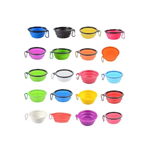 Portable Pet Silicone Bowl Dishes Feeders & Fountains