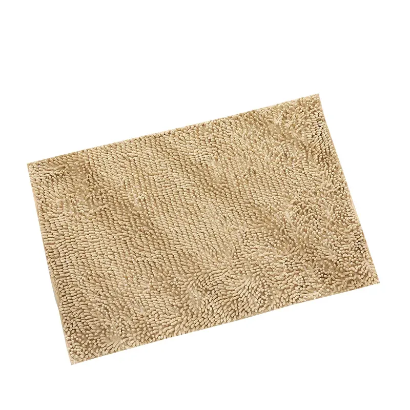 Soft Shaggy Chenille Solid Colour Non Slip Bath Mat Bath Mats Rugs & Toilet Covers