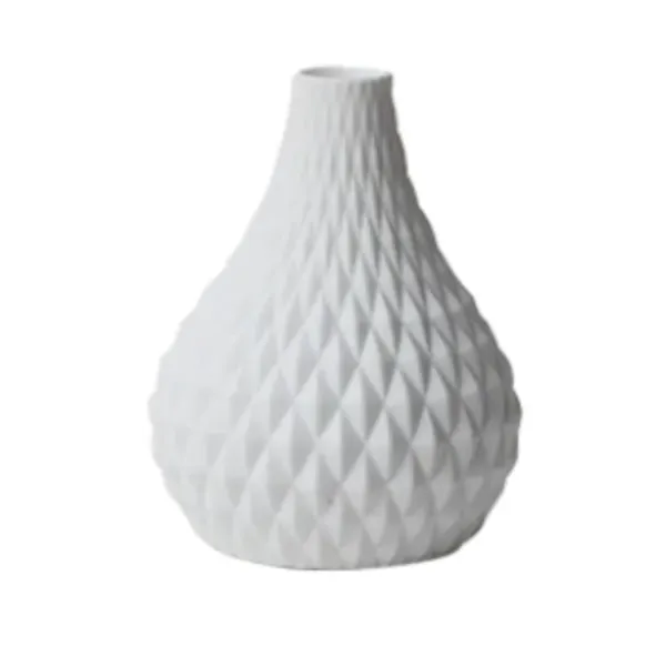 White Teardrop Vase Simple Home Decor Vases